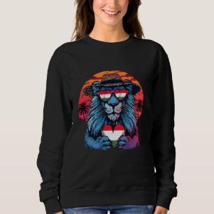 Hungary Flag Lion Sunset Heart Sunglasses Hungaria Sweatshirt