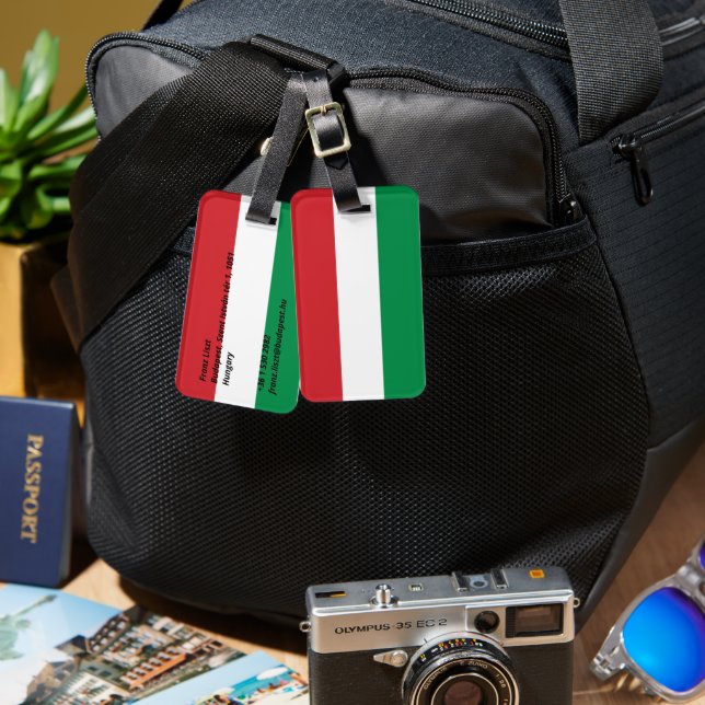 Hungary flag luggage tag (Front & Back)