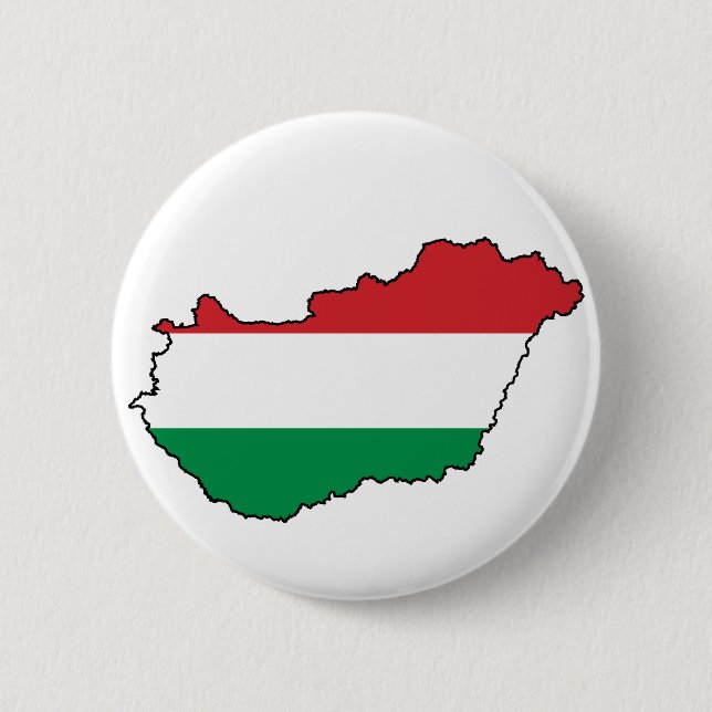 Hungary Flag Map HU 6 Cm Round Badge (Front)