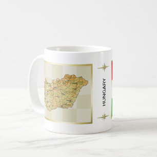 Hungary Flag + Map Mug