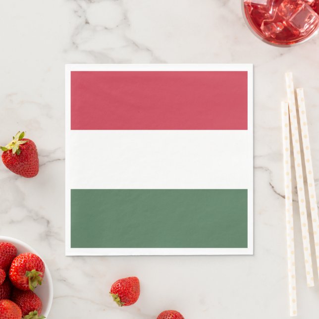 Hungary flag napkin (Insitu)