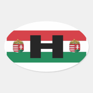 Hungary Flag Oval Oval Sticker
