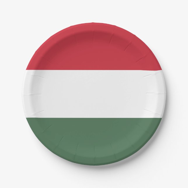 Hungary Flag Paper Plate (Front)