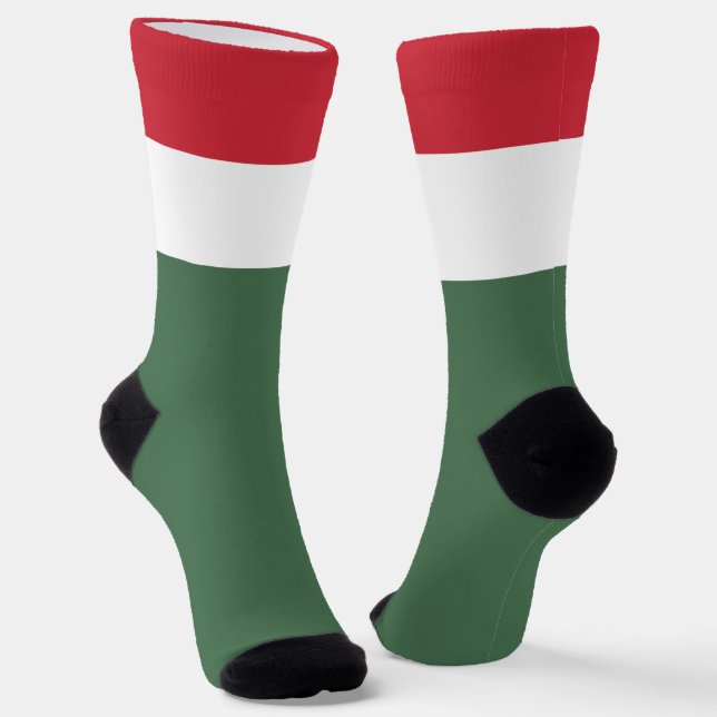 Hungary Flag Patriotic Hungarian National Pride Socks (Angled)
