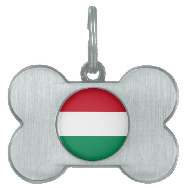 Hungary Flag Pet Name Tag (Front)