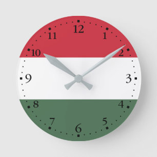 Hungary Flag Round Clock