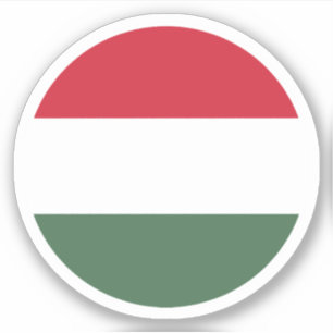 Hungary Flag Round Sticker