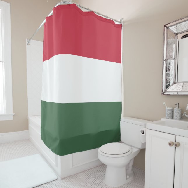 Hungary flag shower curtain (In Situ)