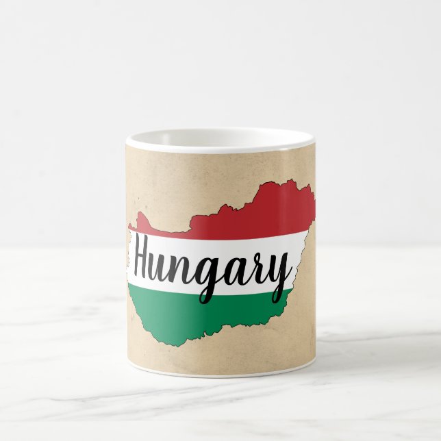 Hungary Flag Silhouette Coffee Mug (Center)