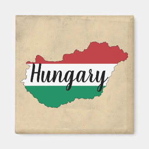 Hungary Flag Silhouette Magnet