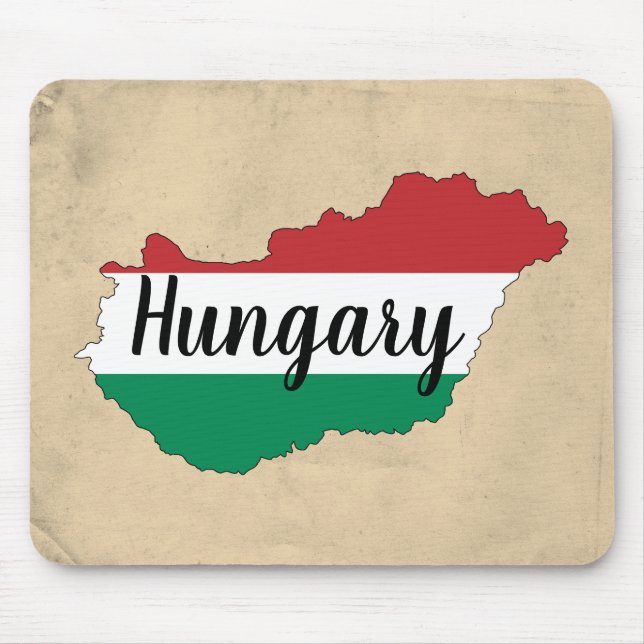 Hungary Flag Silhouette Mouse Mat (Front)