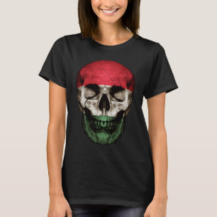Hungary Flag Skull Hungarian Roots Proud Patriotic T-Shirt