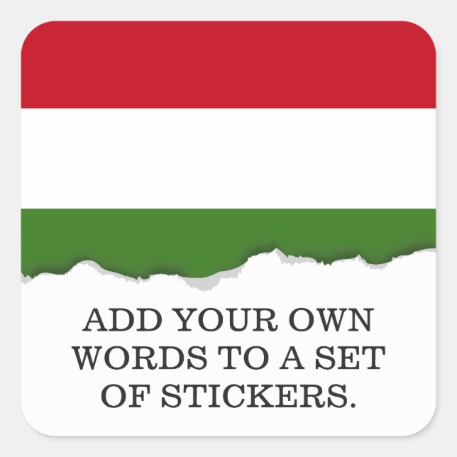 Hungary Flag Square Sticker (Front)