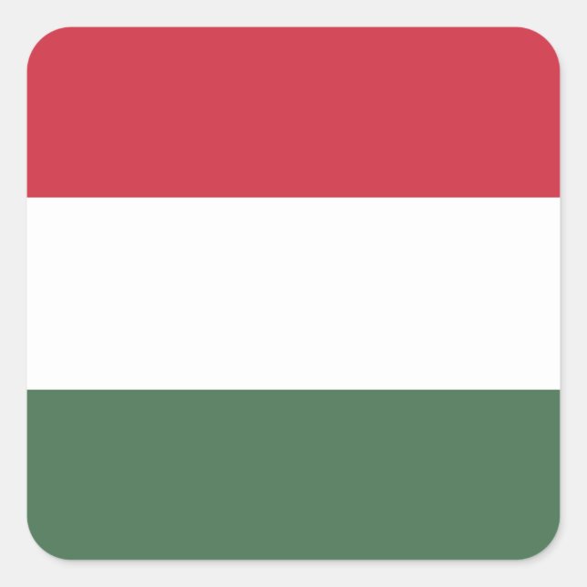 Hungary Flag Square Sticker (Front)