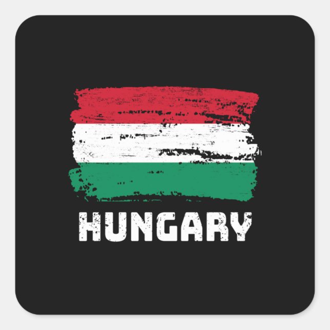 Hungary Flag Square Sticker (Front)