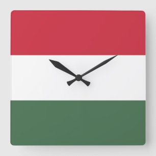 Hungary Flag Square Wall Clock