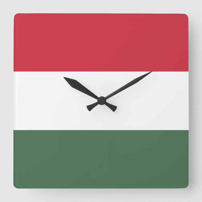 Hungary Flag Square Wall Clock (Front)
