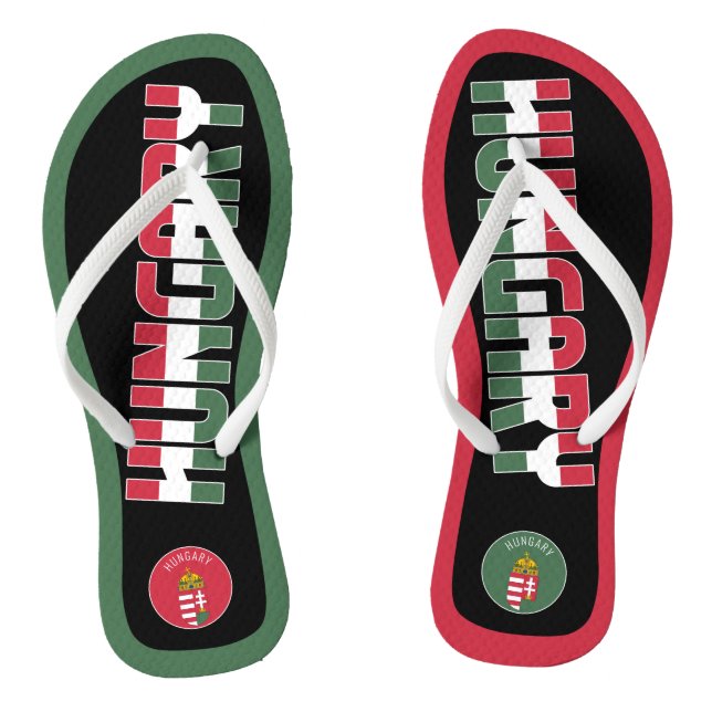 Hungary Flag Superb Patriotic Flip Flops (Footbed)