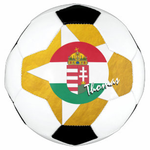 Hungary Football & Gold Hungarian Flag