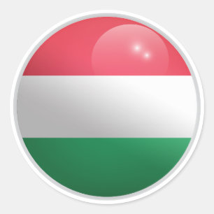 Hungary Glossy Circle Flag Classic Round Sticker