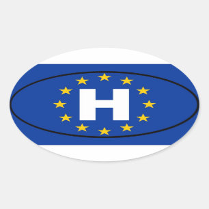 Hungary - H - European Oval Sticker