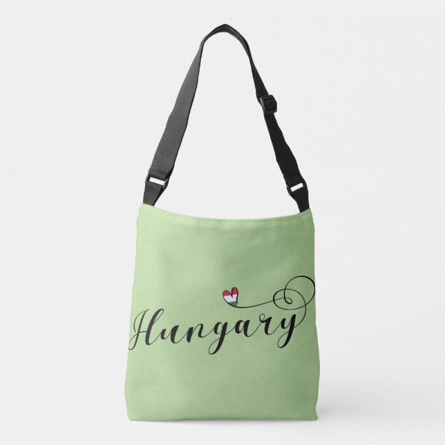 Hungary Heart Customisable Bag, Hungarian Crossbody Bag (Front)