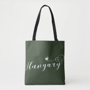 Hungary Heart Customisable Bag, Hungarian Tote Bag