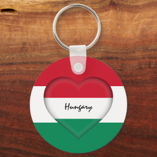 Hungary & Heart,  Hungarian Flag fashion / sports Key Ring