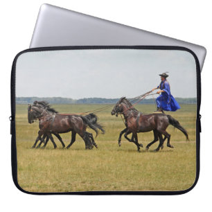 Hungary horseman and horses laptop sleeve