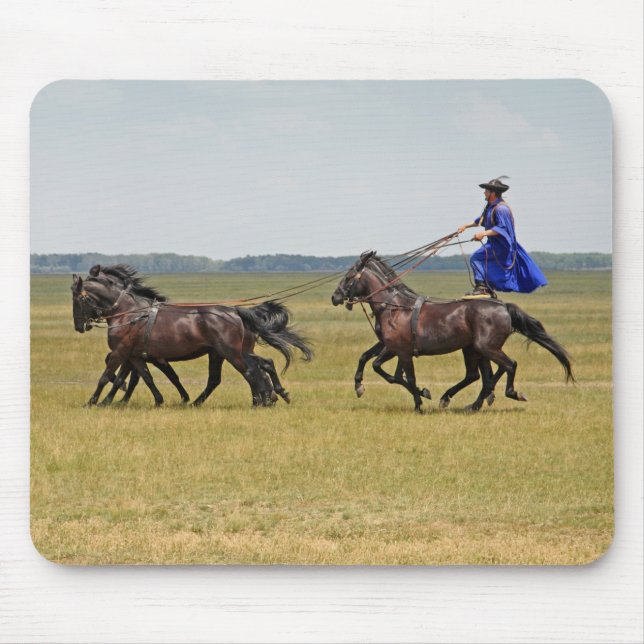 Hungary horseman and horses mouse mat (Front)