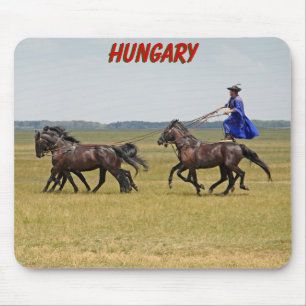 Hungary horseman and horses mouse mat