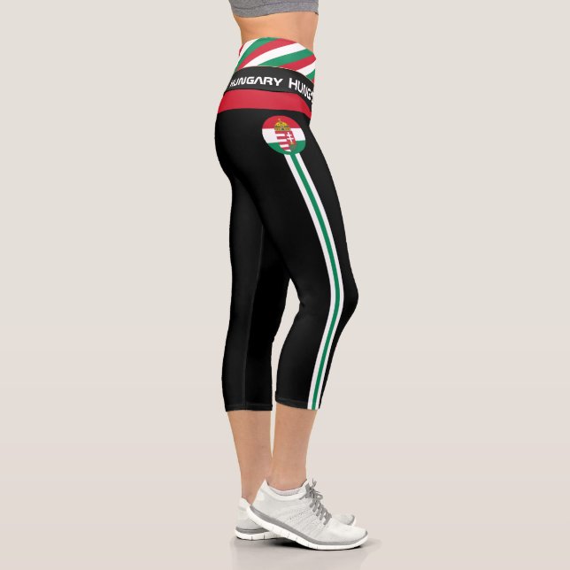 Hungary & Hungarian Flag fashion, Fitness, Sports  Capri Leggings (Right)