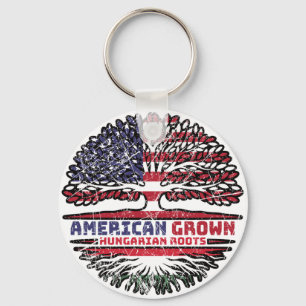 Hungary Hungarian US American USA United States Key Ring