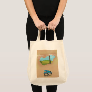 Hungary Illustrated map travel poster Tote Bag