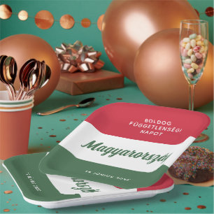Hungary Independence Day National Flag Paper Plate