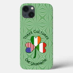 Hungary Ireland USA Shamrock Flag Personalised iPhone 13 Case