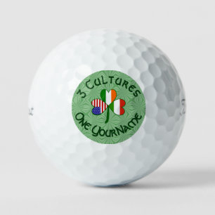 Hungary Ireland USA Shamrock Flag Personalised  Golf Balls