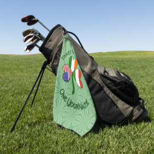 Hungary Ireland USA Shamrock Flag Personalised Golf Towel