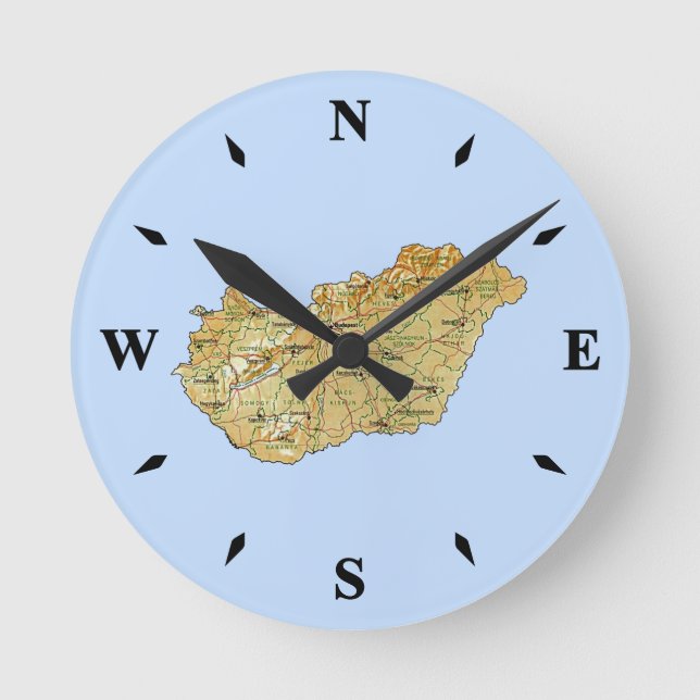 Hungary Map Clock (Front)