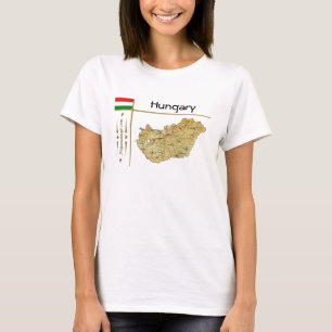 Hungary Map + Flag + Title T-Shirt