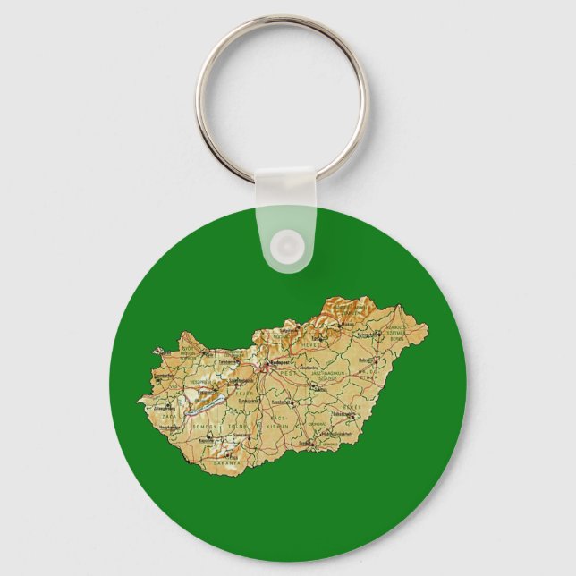 Hungary Map Keychain (Front)