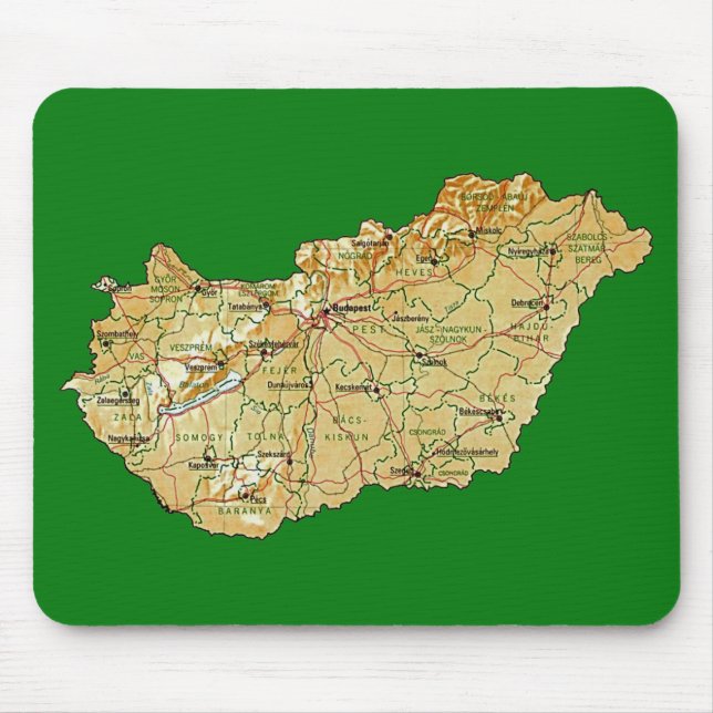 Hungary Map Mousepad (Front)