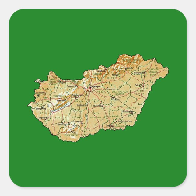 Hungary Map Sticker (Front)