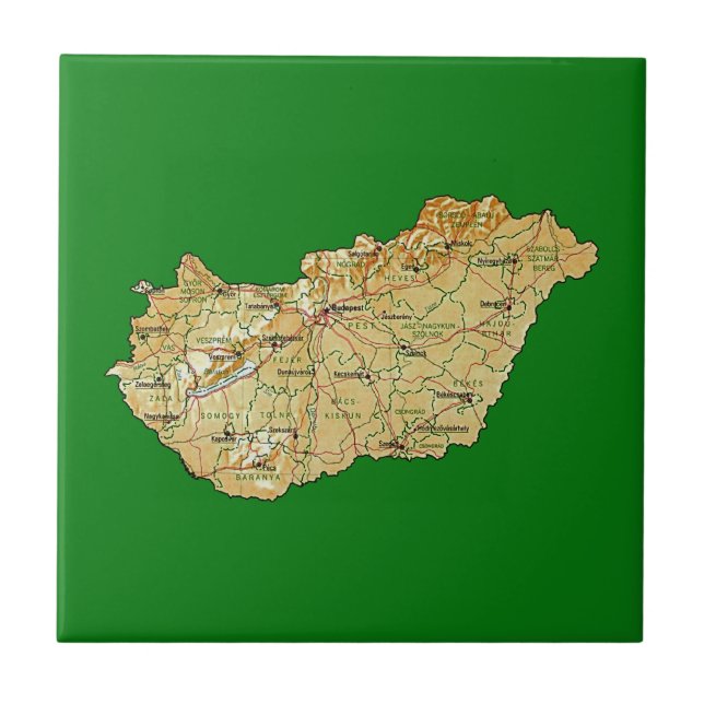 Hungary Map Tile (Front)