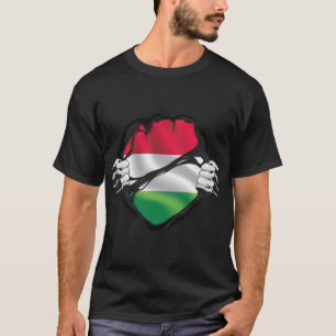 Hungary Pure Roots Flag Black T-Shirt