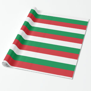 Hungary Red White Green Stripes Wrapping Paper