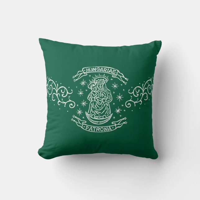 hungary religious motif mediaeval virgin mary jesu cushion (Front)