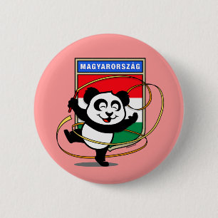 Hungary Rhythmic Gymnastics Panda 6 Cm Round Badge