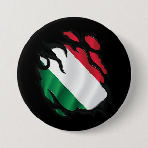 Hungary Ripped Flag 7.5 Cm Round Badge