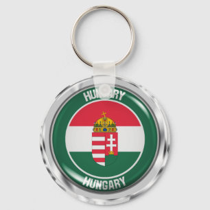 Hungary Round Emblem Key Ring